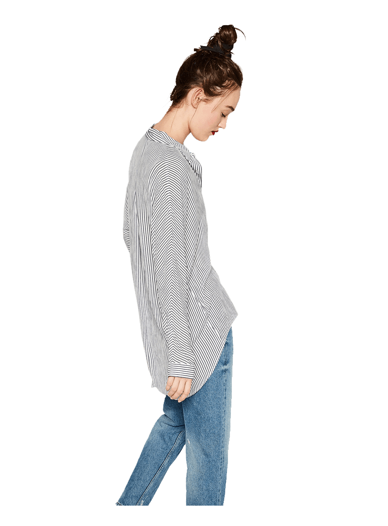 Zara OVERSIZED SHIRT White Navy
