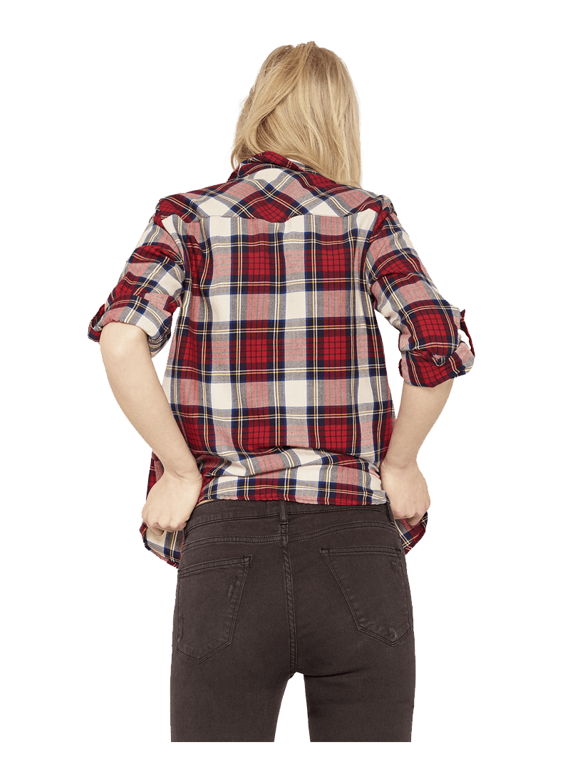 Zara V-NECK CHECK SHIRT