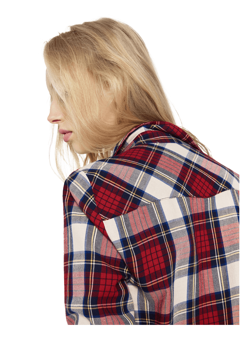 Zara V-NECK CHECK SHIRT